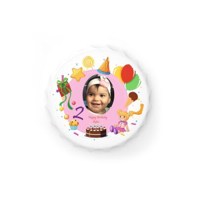50 Adet Kapak Açacak Resimli Kişiye Özel Magnet Buzdolabı Süsü, Doğum Günü Çocuk 3