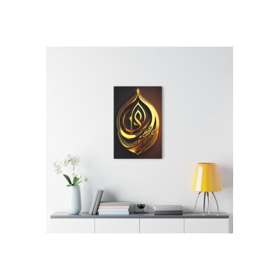 3D Boyutlu Altın Gold Renkli Kur'an Arapça Yazı Cam Tablo Duvar Dekoru 4