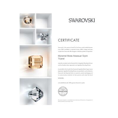 Swarovski Taşlı Gümüş Göz Sallantılı Küpe Altın Kaplama