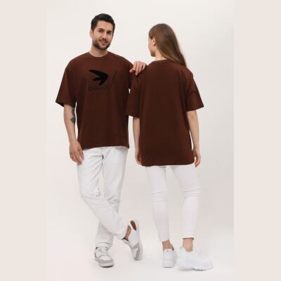 Sevgili Çift Kombinleri Flok Baskı Detaylı 2 Li Ürün T-Shirt