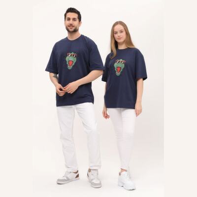 Sevgili Çift Kombinleri Dinazor Baskı Detaylı 2 Li Ürün T-Shirt