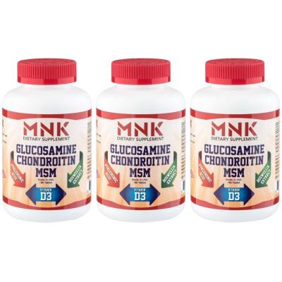 Mnk Glukozamin Kondroitin Msm 3X180 Tablet Akgünlük Hyaluronik Asit D Vitamini