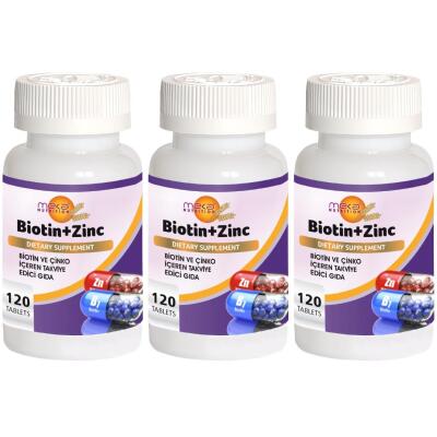 Meka Nutrition Biotin Zinc 3X120 Tablet Çinko