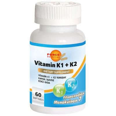 Force Nutrition Vitamin K1 Vitamin K2 60 Softgel