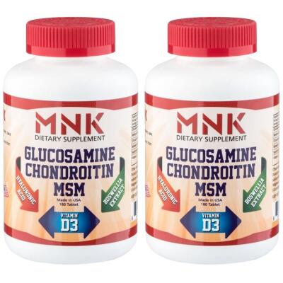 Mnk Glucosamine Chondroitin Msm 2X180 Tablet Boswellia Hyaluronic Acid Vitamin D