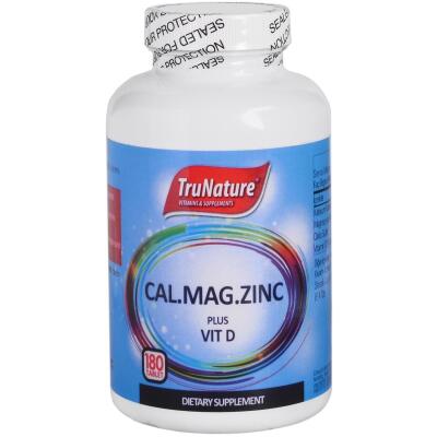 Trunature Calcium Magnesium Zinc Plus Vitamin D 180 Tablet Kalsiyum Magnezyum Çinko D Vitamini