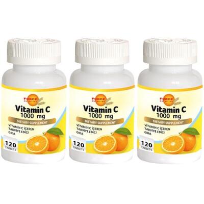 Force Nutrition Vitamin C Vitamini 1000 Mg 3X120 Tablet