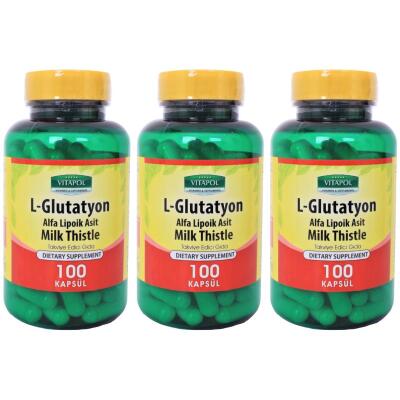 Vitapol L-Glutatyon 500 Mg 3X100 Kapsül Deve Dikeni Enginar Alfa Lipoik Asit L-Glutathione