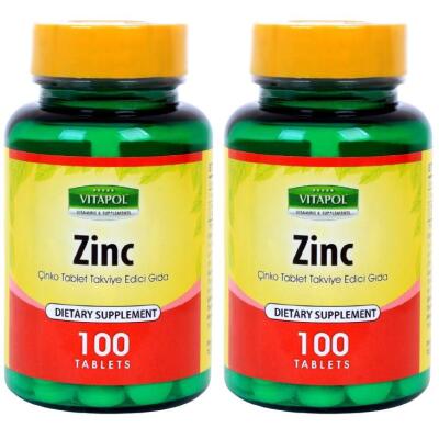 Vitapol Zinc Sulfate 15 Mg Çinko Sülfat 2X100 Tablet