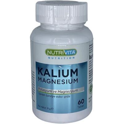 Nutrivita Nutrition Kalium Magnesium 60 Tablet Potasyum Magnezyum Çinko Demir Vitamin B6 B12 Iron