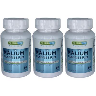 Nutrivita Nutrition Kalium Magnesium 3X60 Tablet Potasyum Magnezyum Çinko Demir Vitamin B6 B12 Iron