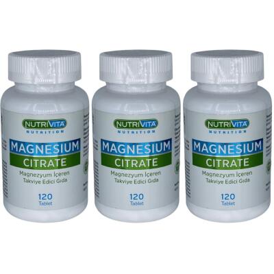 Nutrivita Nutrition Magnesium Citrate 3X120 Tablet Magnezyum Sitrat