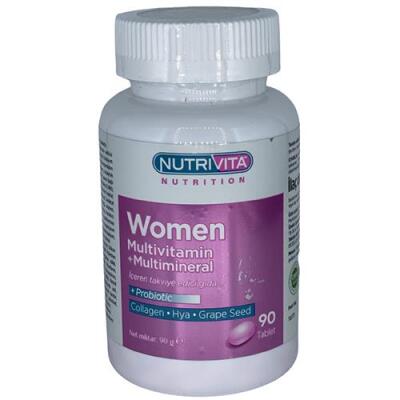 Nutrivita Nutrition Women Multivitamin Multimineral 90 Tablet Probiotic Hidrolize Collagen