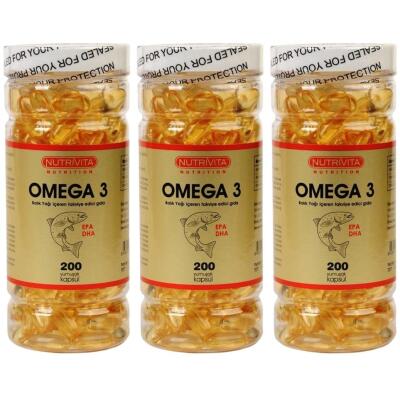 Nutrivita Nutrition Omega 3 Balık Yağı 1000 Mg 3X200 Kapsül