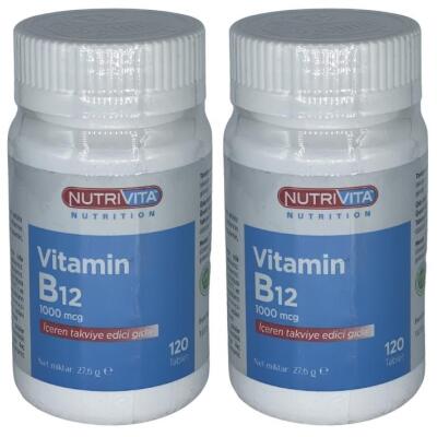 Nutrivita Nutrition Vitamin B12 Vitamini 1000 Mcg 2X120 Tablet