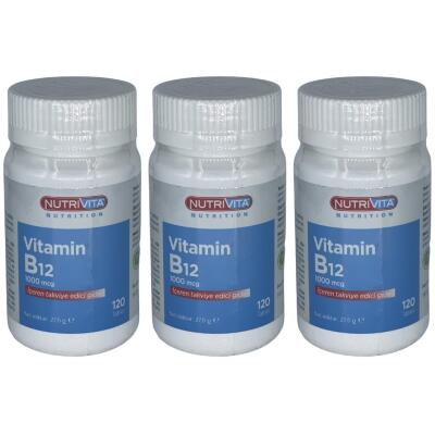 Nutrivita Nutrition Vitamin B12 Vitamini 1000 Mcg 3X120 Tablet