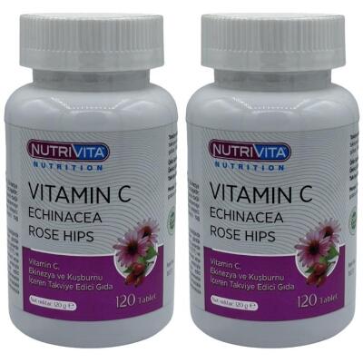 Nutrivita Nutrition Vitamin C Vitamini Echinacea 2X120 Tablet Ekinezya Kuşburnu Ekstresi