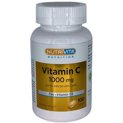Nutrivita Nutrition Vitamin C Vitamini D3 Çinko 120 Tablet