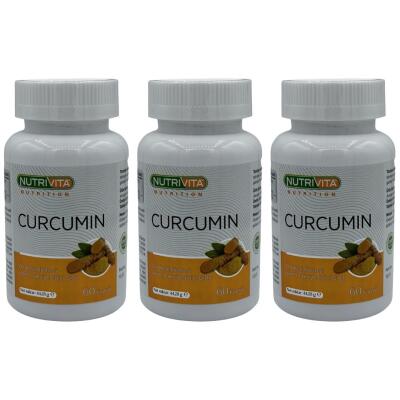 Nutrivita Nutrition Curcumin 3X60 Kapsül Zerdeçal Ekstresi Kurkumin Piperin