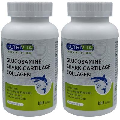 Nutrivita Nutrition Glucosamine Shark Cartilage Collagen 2X180 Tablet Köpek Balığı Kıkırdağı Kolajen