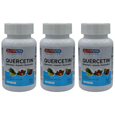 Nutrivita Nutrition Quercetin 3X60 Tablet Bromelain Aserola Resveratrol Kuersetin
