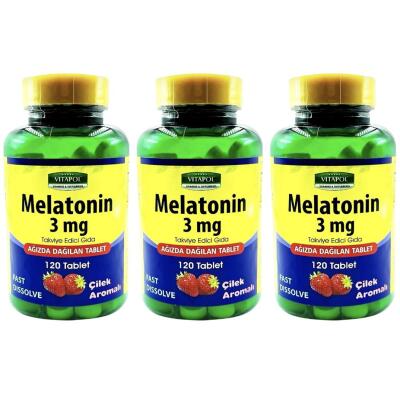 Vitapol Melatonin 3 Mg Ağızda Dağılan 3X120 Tablet Çilek Aromalı