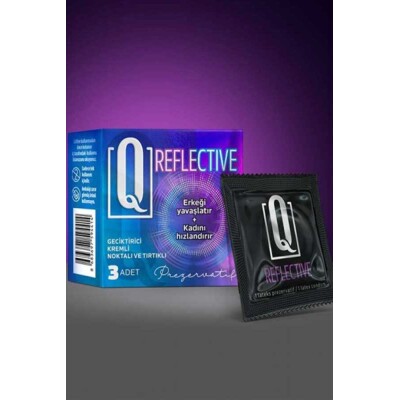 Q Reflective 3'Lü Kremli Tırtıklı Prezervatif