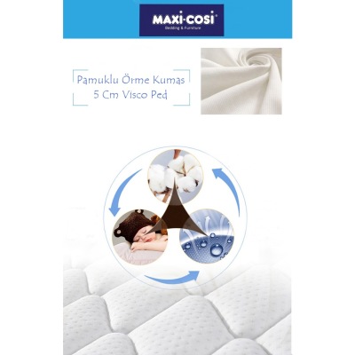 Onlıne-Yatak Maxi-Cosi Cotton 60X120 Ortopedik Yatak Şiltesi Visco Yatak Pedi