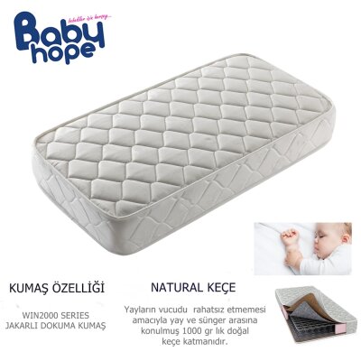 Onlıne-Yatak 60X160 Babyhope Ortopedik Yaylı Yatak 60*160 Mobilya Beşik Yatağı