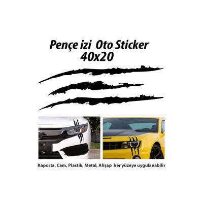 Monster Canavar Pençe Izi Uzun Siyah Far Sticker - Araba Etiket, Çıkartma - Aksesuar -Modifiye -Arma