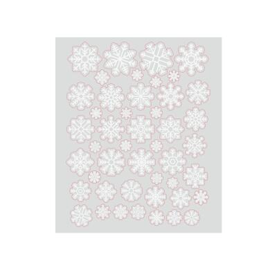 Yeni Yıl Kış Temalı Kar Taneleri Beyaz Cam Vitrin Dekoru Yılbaşı Sticker 50 Adet