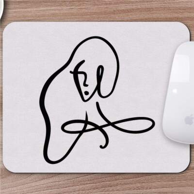 Karakalem Çizimi Soyut Yüz Tasarımlı Mousepad -2