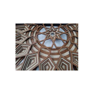 7 Katmanlı Mandala Duvar Sanatı Tasarımı Duvar Dekoru 3D Tablo Lazer Kesim Ceviz