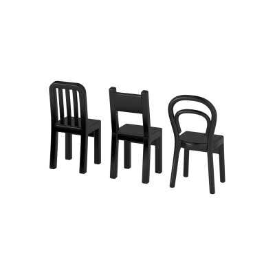 Sandalye Tasarımlı Askılık Anahtarlık 3 Adet Birden