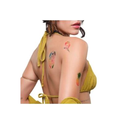 Spray Tattoo Sarı Geçici Sprey Dövme Şablon Hediyeli