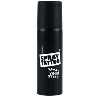 Spray Tattoo Siyah Geçici Sprey Dövme Şablon Hediyeli