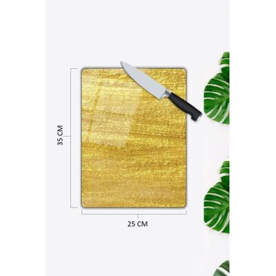 Sarı | Cam Kesme Tahtası | 25 X 35 Cm