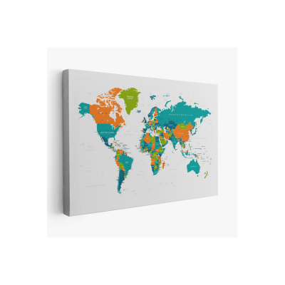 Modagos068 Dünya Haritası  Dekoratif Kanvas Tablo 1085
