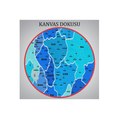 Türkiye Haritası Kanvas Tablo İl Ve İlçeli Ayrıntılı Eğitici Dekoratif Tablo 3030