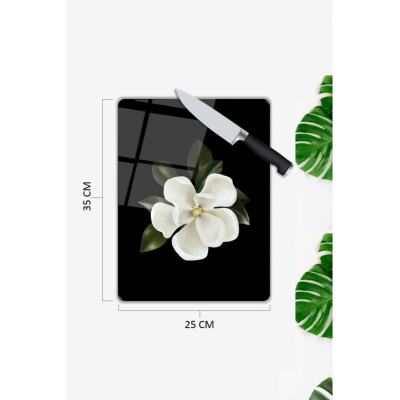 Çiçek | Cam Kesme Tahtası 25 X 35 Cm