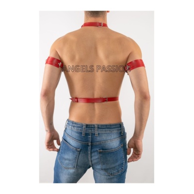 Pazu Harness Detaylı Seksi Erkek Deri Harness Takım - Apftm15