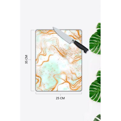 Renkli Tuval | Cam Kesme Tahtası | 25 X 35 Cm