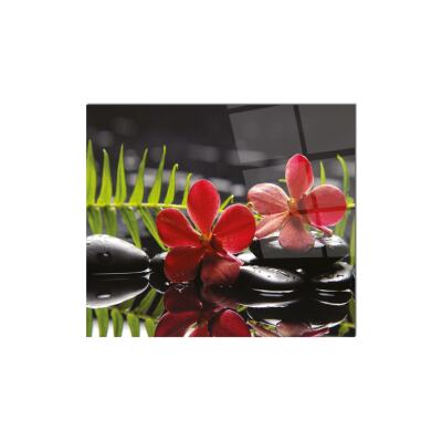 Cam Ocak Arkası Koruyucu Tezgah Ankastre Arkası Koruyucu Çiçek 25 X 35 Cm