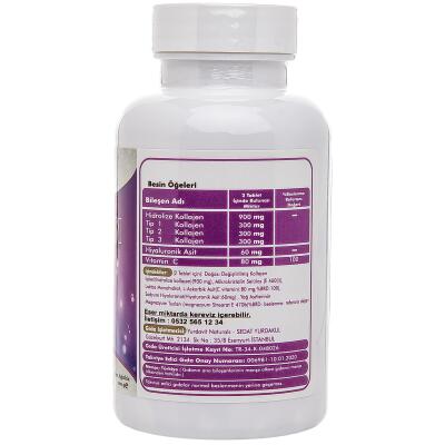 Yurdavit Hidrolize Collagen Kolajen Type Tip 1-2-3 Hyaluronic Acid Vitamin C 3X100 Tablet