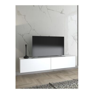 Toprak 150 Cm Duvara Monte Tv Ünitesi - Beyaz / Siyah