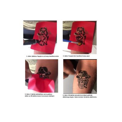 Çiçek Desenleri El Üstü Hint Kınasıyla Geçici Dövme Yapma Seti Siyah Renk