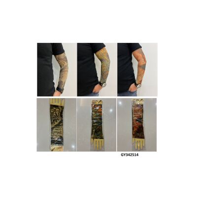 Giyilebilir Dövme 3 Çift 6 Adet Kol Çorap Dövmesi Sleeve Tattoo Set9