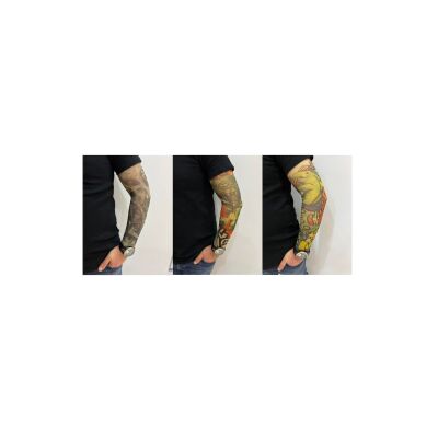 Giyilebilir Dövme 3 Çift 6 Adet Kol Çorap Dövmesi Sleeve Tattoo Set11
