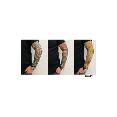 Giyilebilir Dövme 3 Çift 6 Adet Kol Çorap Dövmesi Sleeve Tattoo Set1