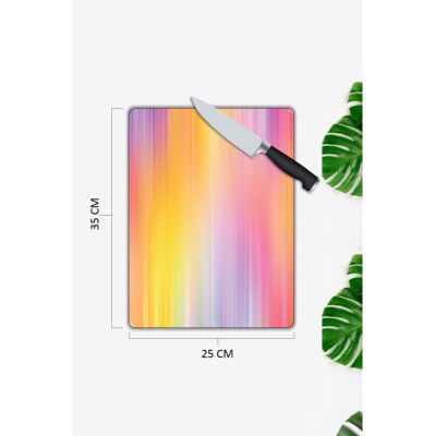 Oz  Renkli | Cam Kesme Tahtası |  25 X 35 Cm